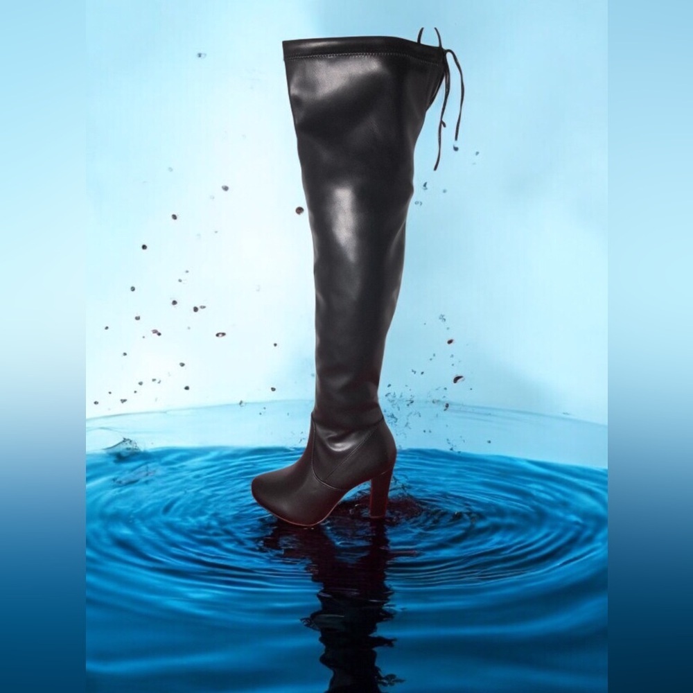 TOP Moda Black Over-the-Knee Boots